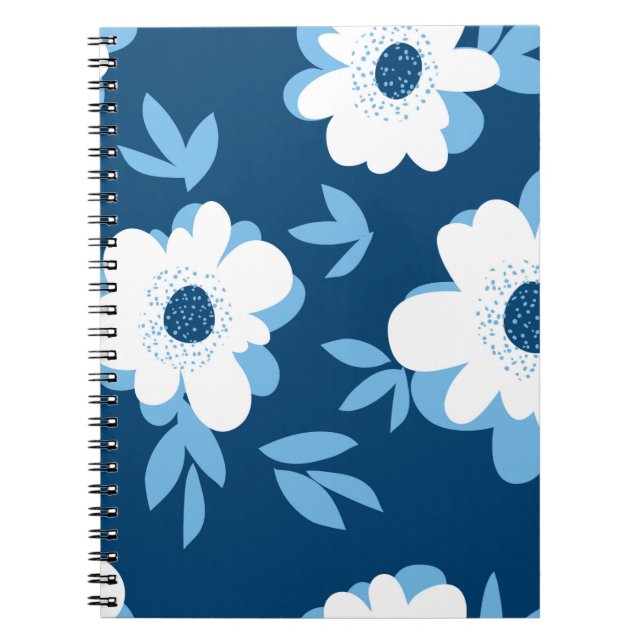 Abstract summer floral seamless pattern notebook (Front)
