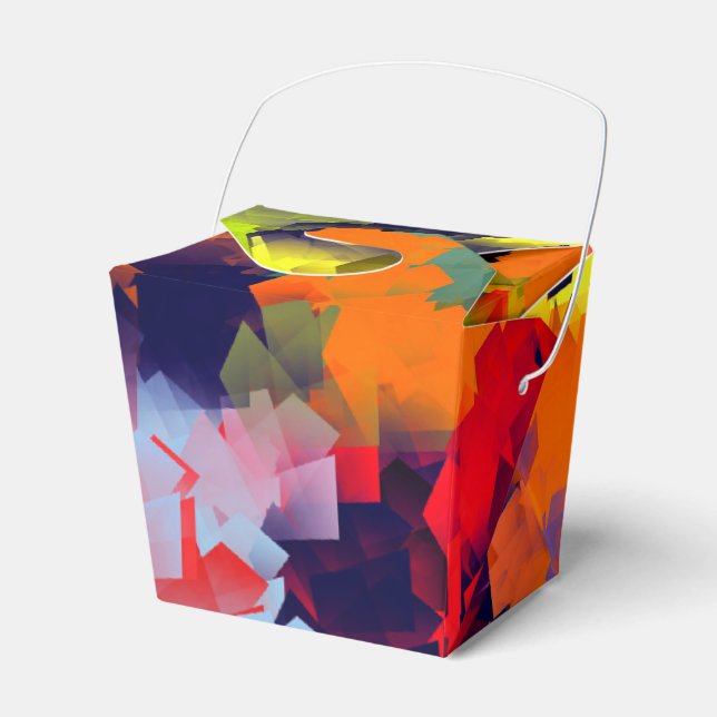 ABSTRACT SUMMER FLOWERS FAVOR BOX (Front Side)