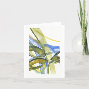 Abstract Summer Leaves Watercolor Notecard