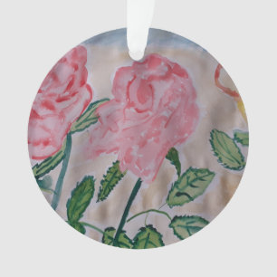 Abstract Summer Roses Acrylic Ornament