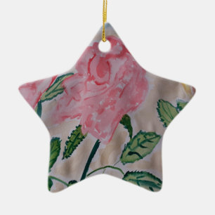 Abstract Summer Roses Ceramic Ornament
