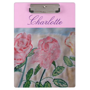 Abstract Summer Roses Clipboard