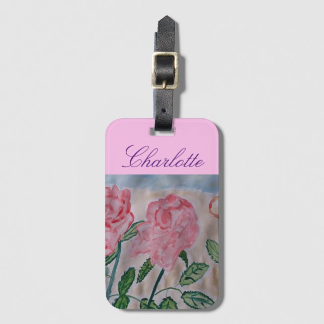 Abstract Summer Roses Luggage Tag (Front Vertical)