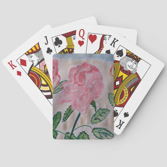 Abstract Summer Roses  Playing Cards (Back)