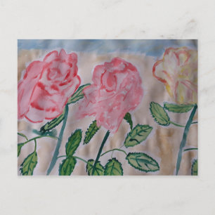 Abstract Summer Roses Postcard