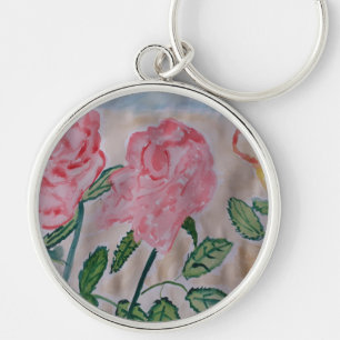 Abstract Summer Roses Premium Keychain
