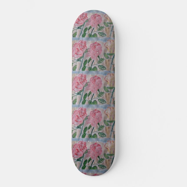 Abstract Summer Roses Skateboard (Front)