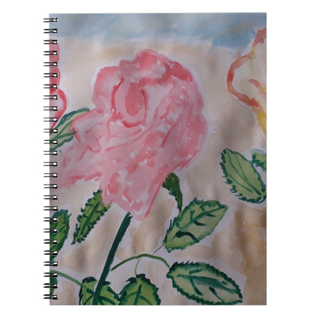 Abstract Summer Roses Spiral Notebook (Front)
