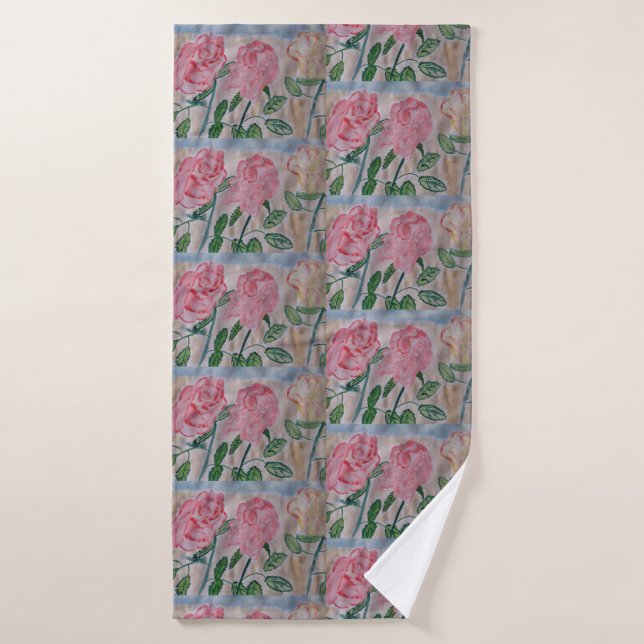 Abstract Summer Roses Towel (Bath Towel)