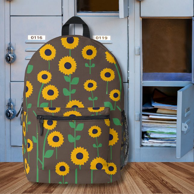 Abstract Summer Sunflower  Printed Backpack (Creator Uploaded)