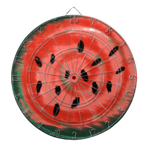Abstract Summer Swirly Red Watermelon Dartboard