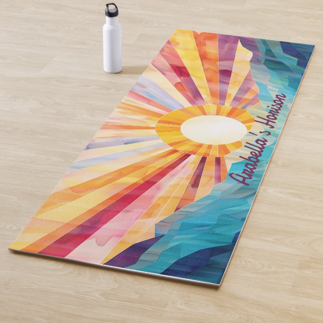 Abstract Sun And Sea Horizon Yoga Mat (In Situ)