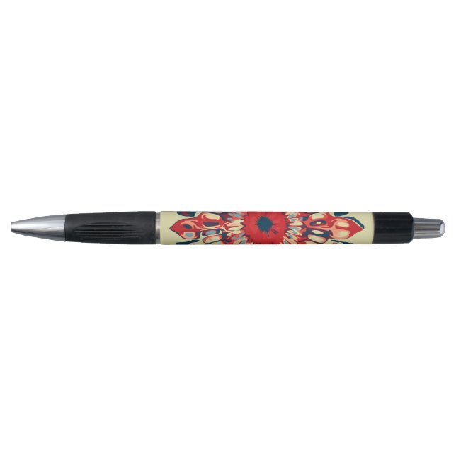 Abstract SUN FLOWER - red blue + your backgr. Pen (Front)
