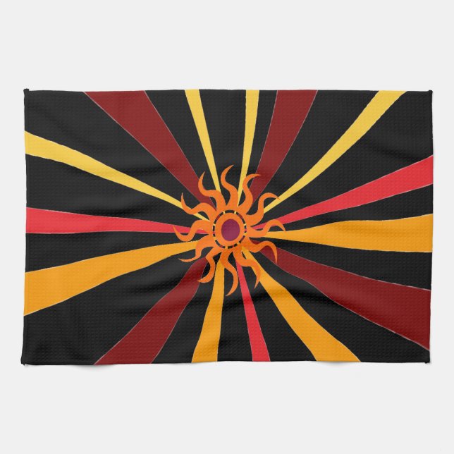 Abstract Sun Kitchen Towel (Horizontal)