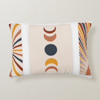 Abstract Sun Moon Boho Posters Accent Pillow
