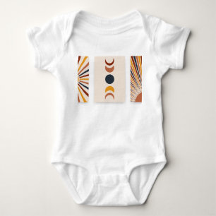 Abstract Sun Moon Boho Posters Baby Bodysuit