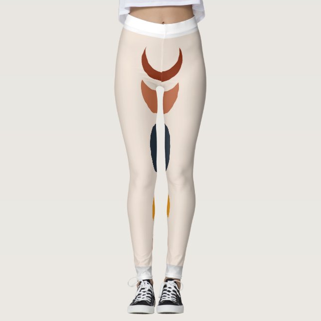 Abstract Sun Moon Boho Posters Leggings (Front)