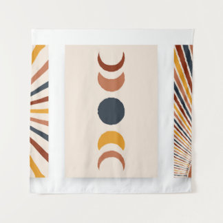 Abstract Sun Moon Boho Posters Tapestry