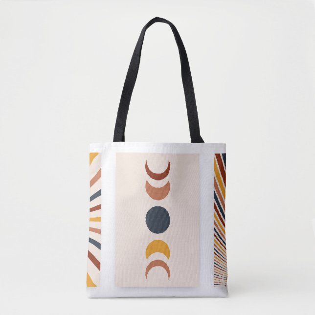 Abstract Sun Moon Boho Posters Tote Bag (Front)