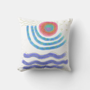 Abstract Sun Painting Throw Pillow