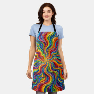 Abstract Sun Ray Rainbow Burst Apron