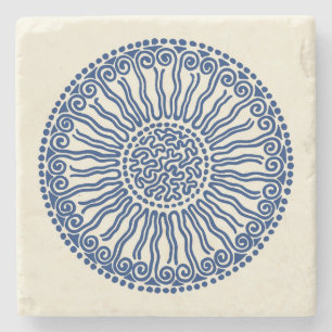 Abstract Sun Stone Coaster