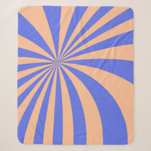 Abstract sunburst pattern background. blue and ora sherpa blanket
