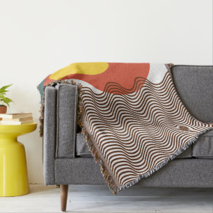 Abstract Sundown Throw Blanket