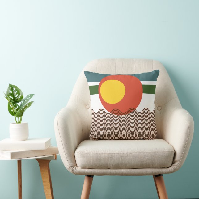 Abstract Sundown  Throw Pillow (Chair)