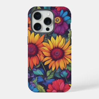 Abstract Sunflower Floral - iPhone 15 Pro Cases