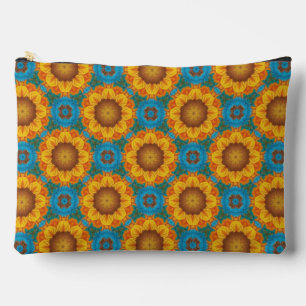 Abstract Sunflower Geometric Design Make-Up Bag