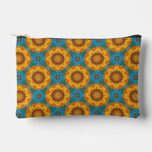Abstract Sunflower Geometric Design Make-Up Bag