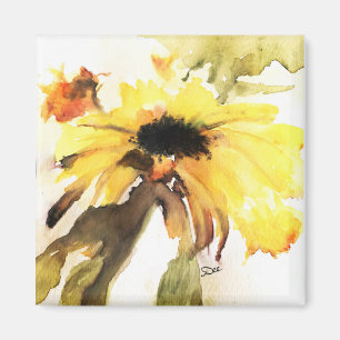 Abstract Sunflower Magnet 