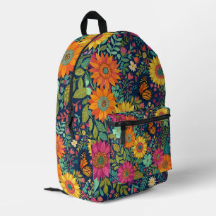 Abstract Sunflower Monarch Butterfly Backpack