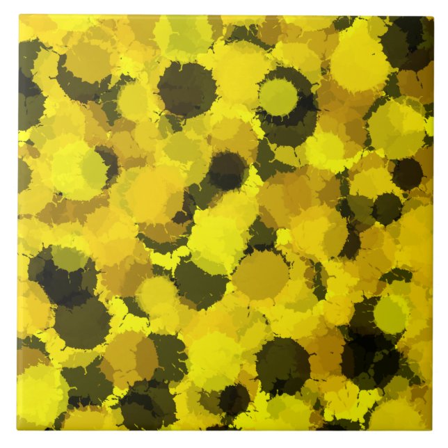 Abstract sunflower Nature inspirational pattern Tile (Front)