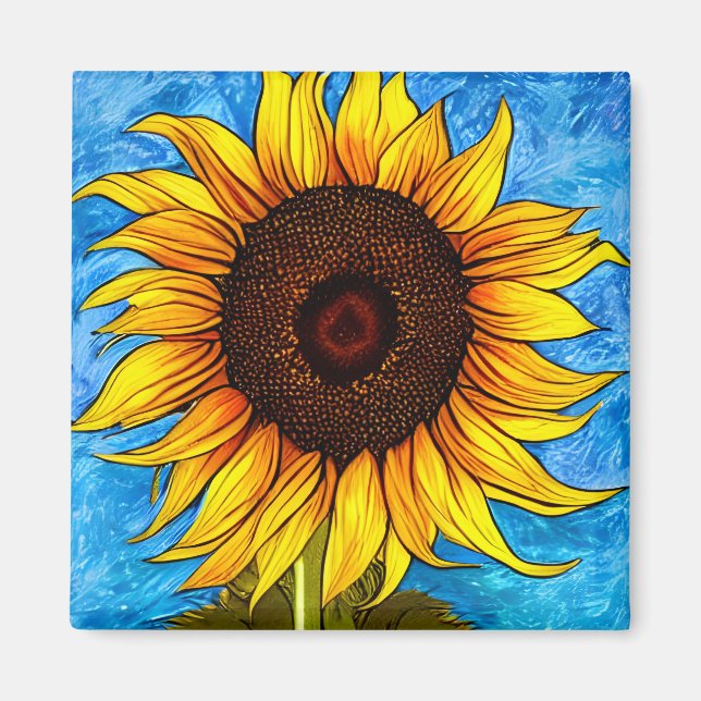 Abstract Sunflower Painting Magnet (Front)