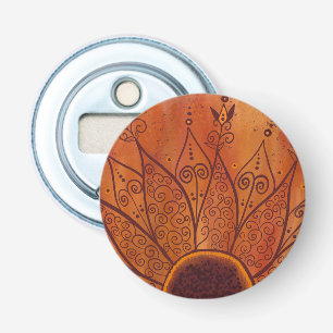 Abstract Sunflower Pattern Bottle Opener