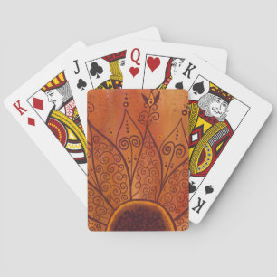 Abstract Sunflower Pattern Playing Cards