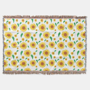 Abstract Sunflower Throw Blanket