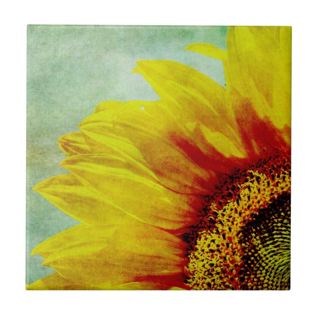 Abstract Sunflower Tile (Front)