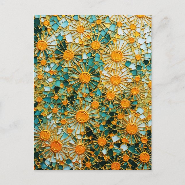 Abstract Sunflowers 102 Postcard (Front)
