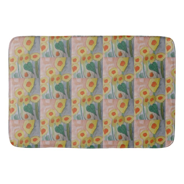 Abstract Sunflowers Bath Mat (Front)