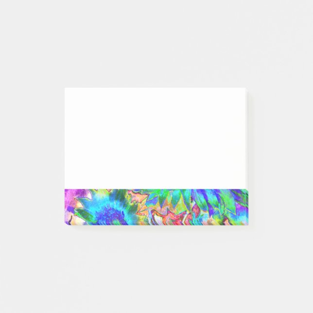 Abstract sunflowers blue watercolor florals post-it notes (Front)