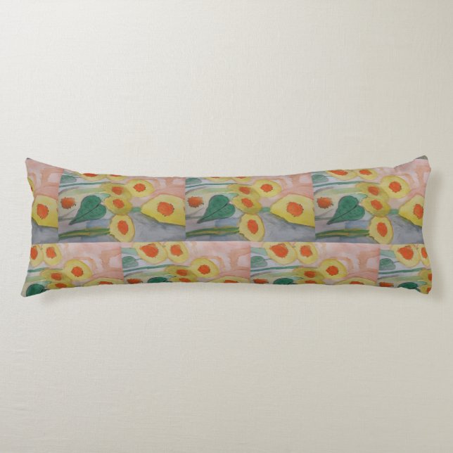 Abstract Sunflowers Body Pillow (Front)