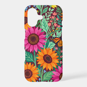 Abstract Sunflowers Butterflies iPhone Cases