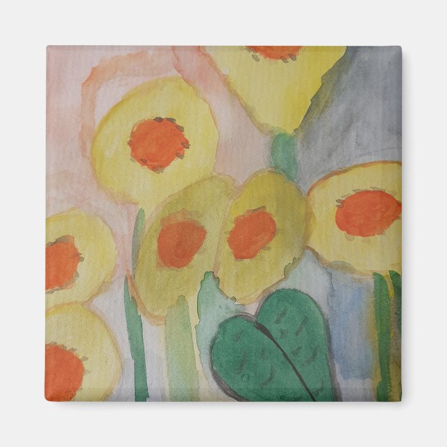 Abstract Sunflowers Magnet (Front)