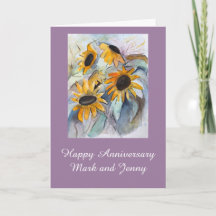 Abstract Sunflowers Personalized Anniversary