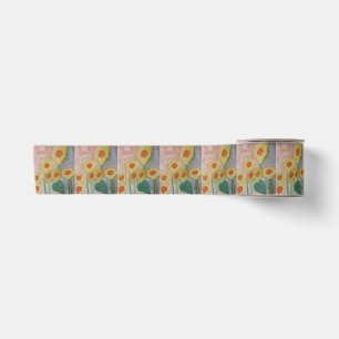 Abstract Sunflowers Satin Ribbon