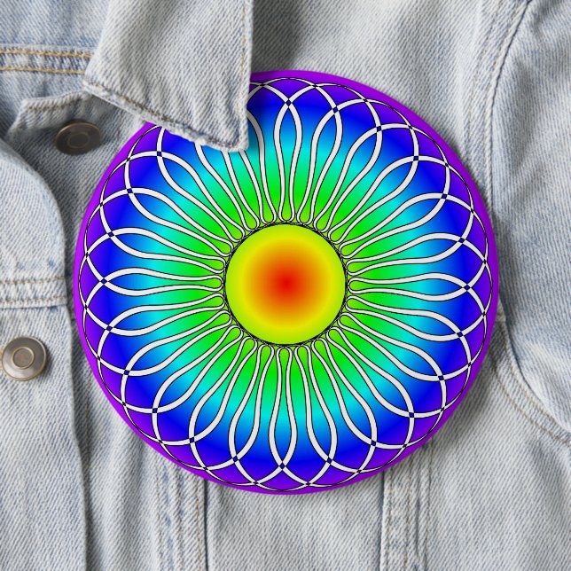 Abstract Sunrise 6 Inch Round Button (In Situ)
