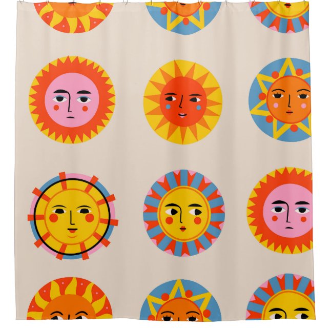 Abstract suns: ethnic seamless pattern. (Front)